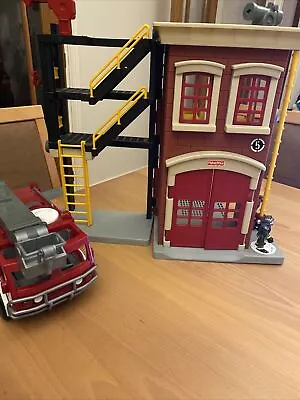 Buy Fisher-Price Imaginext Fire Station House & Fire Engine Play Set • 24.99£