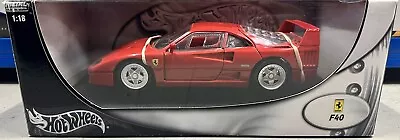 Buy 1:18 Ferrari F40 Classic Performance Super Car 1/18 🇮🇹 RED Hot Wheels • 55£