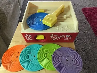 Buy Vintage Collectable Fisher Price Record Player 5 Records 70s • 46.50£