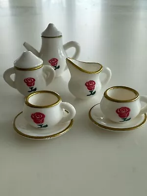 Buy Vintage White Barbie Momoko Doll House  Miniature Tea Serving Set Tea Pot 2 Cups • 9.44£