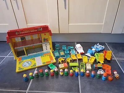 Buy Vintage Fisher Price Play Family Bundle Little People Children's Hospital & More • 50£