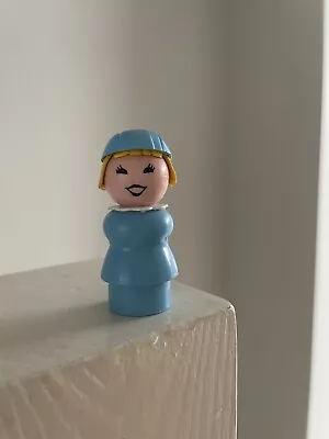 Buy Fisher Price Little People Vintage Toys Tall Stewardess Blue Dress Blue Hat • 0.99£