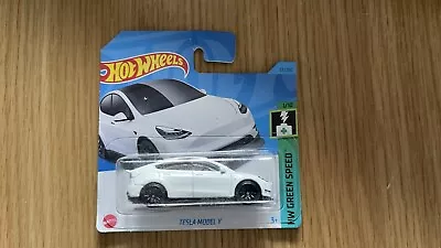 Buy Hot Wheels 1:64 Tesla Model Y White Long Card HW Green Speed Diecast Model Car • 8£
