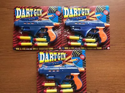 Buy 3 X SUCKER TIPPED FOAM DARTS TARGET GUN SETS(SIMILAR TO N ERF),3 GUNS+12 DARTS.b • 8.60£
