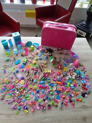 Buy Pink Suitcase Filled With Polly Pocket Dolls Clothing Small Parts Replacement Parts • 30.87£