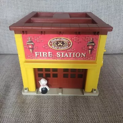 Buy Vintage Fire Station Fisher Price Toys Little People Play Family 1979 Working • 13£