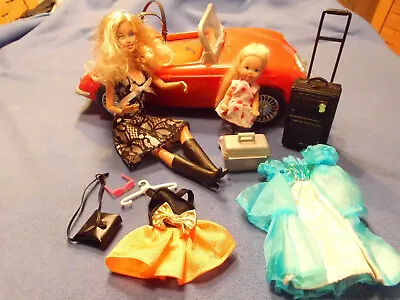 Buy Super Sweet Fully Moving Barbie With Kid On A Big Trip In The Red Convertible • 32.89£