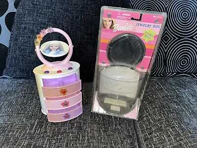 Buy 1990s 2000s Barbie Vtg Two Sided Mirror Jewelry Box Jewellery Box In Packaging  • 42£