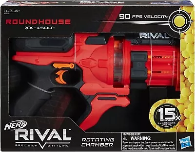 Buy Hasbro Nerf Rival Roundhouse XX-1500 Clear Rotating Chamber Red Blaster • 24.99£