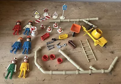 Buy Playmobil Vintage Construction Including Figures Tools, Pipes And Signs • 12£