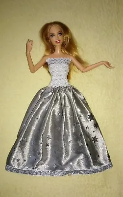 Buy Barbie Silver Stars Glitter Dolls Dress Princess Ball Gown Christmas 32 • 10.40£