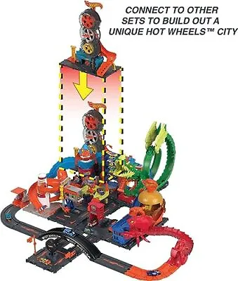 Buy Hot Wheels City Super Twist Tire Shop Playset, Spin The Key To Make Cars Travel  • 26.77£