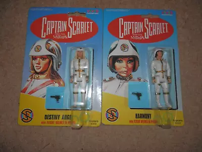 Buy 2 Vintage  Captain Scarlet Carded Figures Destiny Angel And Harmony Angel (rare) • 50£