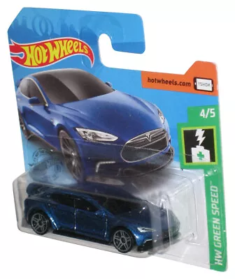 Buy Hot Wheels Tesla Model S (2017) HW Green Speed 4/5 Blue Toy Car - (Short Card) • 25.16£
