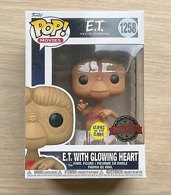 Buy Funko Pop Movies E.T. With Glowing Heart GITD #1258 + Free Protector • 29.99£