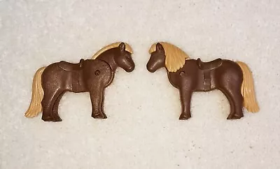 Buy PLAYMOBIL BROWN 2 X PONIES BABY HORSES FOR CHILDREN STABLE FARM COUNTRY RIDING • 3.65£