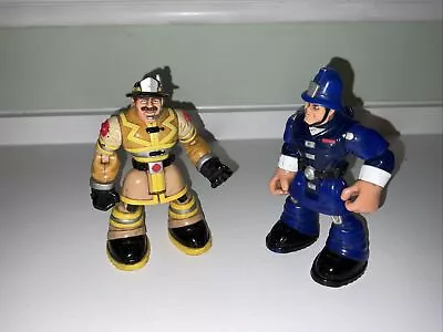 Buy 2x Rescue Hero Figurines 2001 /2002 -Mattel -fisher Price-policeman And Fireman  • 6£