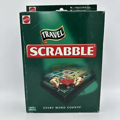 Buy Travel Scrabble Deluxe Board Game 2001 Mattel Boxed Hard Plastic Case NEW Open • 59.63£