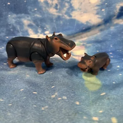 Buy Playmobil 70354 Hippo Hippopotamus With Calf Baby Zoo Safari Bundle • 9.99£