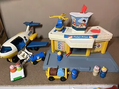 Buy Vintage Fisher Price Family Airport Playset 80s Lot Helicopter Plane Figures Toy • 24.99£