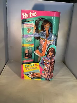 Buy NIB Vintage 90's Paint 'N Dazzle Redhead Barbie Doll 1993 Mattel Complete • 33.07£