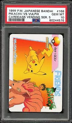 Buy PSA 10 GEM MT 1999 Pokemon Bandai Carddass Vending S5 - Pikachu Vs Vulpix #168 • 79.05£