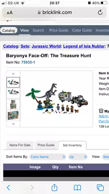 Buy Almost Complet LEGO Jurassic World: Baryonyx Face-Off: The Treasure Hunt (75935) • 2£