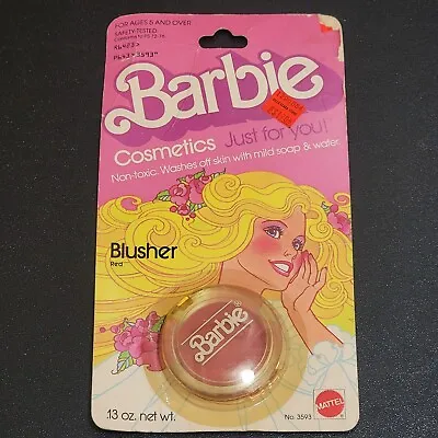 Buy Vintage 1980 Mattel Barbie Cosmetics Blusher Blush 3593 Red Sealed New • 18.43£