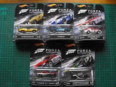 Buy Hot Wheels Retro Entertainment Forza Motorsport 2016 Set Of 5 Real Riders • 70£
