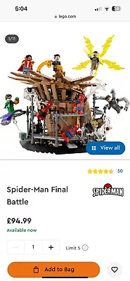 Buy LEGO Marvel: Spider-Man Final Battle (76261) • 0.99£