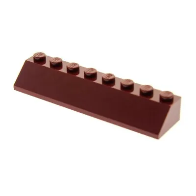 Buy 1x LEGO Roof Stone 2x8 Dark Red Roof Tile Slanted Stone Set 5766 75827 4445 • 1.63£