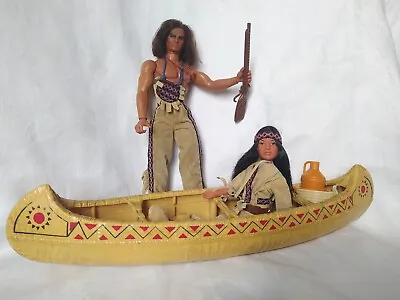 Buy Big Jim Mattel Indian NSCHO-TSCHI Winnetou + Canoe • 39.03£