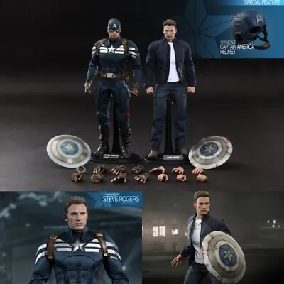 Buy Hot Toys Mms243 Captain America & Steve Rogers Winter Soldier 1/6 Figure Set • 239.99£