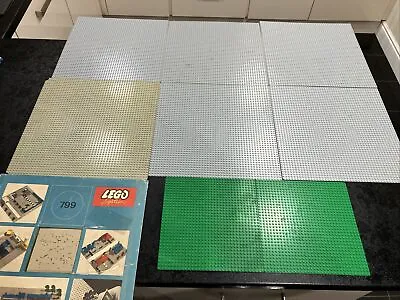 Buy 5 X Lego Light Grey Base Board 48 X 48 Stud 4186 & 2 Green  32x32 & Vintage 799 • 49.99£