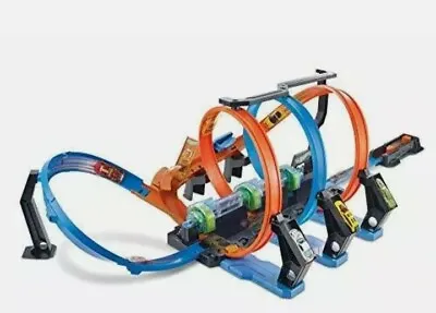 Buy Hot Wheels Connectable Track Set With Loops And Diecast FTB65 Corkscrew Crash • 59.99£