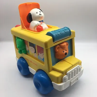 Buy Vintage Fisher Price BABY SCHOOL BUS 1989 Activity Toy Pop Up Pup Push Toy 1019 • 21.47£