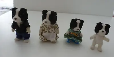 Buy SYLVANIAN FAMILIES  4 Black And White  COLLIE DOG FAMILY FIGURES   5Z • 14.99£