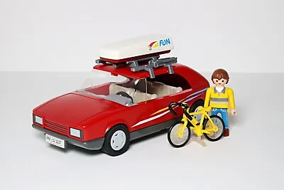 Buy Playmobil Red Family Car (3237) Vintage Set Vehicle Camping Fun Bike Convertible • 19.99£