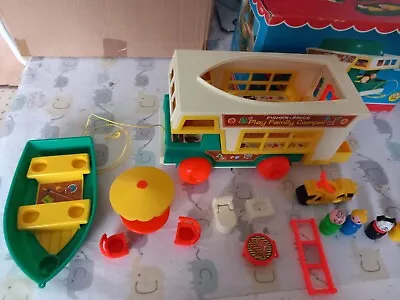 Buy Boxed Vintage 1970s Fisher Price Play Family Camper Van COMPLETE  • 75£