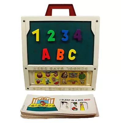 Buy Vintage 1972 Fisher Price Toys School Days Desk With Magnetic Letters And Cards • 30£