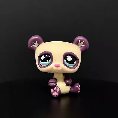 Buy LPS Hasbro Littlest Pet Shop Figure Purple Panda Bear #822 Aqua Green Eyes • 3.95£