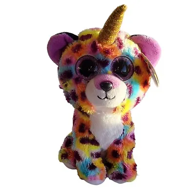 Buy Giselle Ty Beanie Boo Multicolour Unicorn Leopard 15cm Teddy Plush Toy • 6.50£