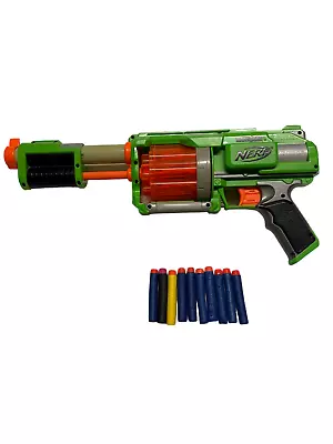Buy NERF Furyfire Dart Tag Gun Blaster Tested Working Green With 10 Dart Barrel • 14.99£