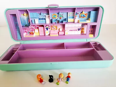 Buy Polly Pocket Pencil Case 1990 Feather Binder With Figures Vintage Bluebird • 50.45£