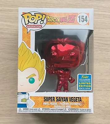 Buy Funko Pop Dragon Ball Z Super Saiyan Vegeta Red Chrome SDCC #154 + Protector • 14.99£