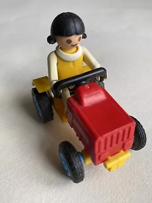 Buy Playmobil Girl Figure And Tractor, Vintage, Good Quality And Clean • 2£