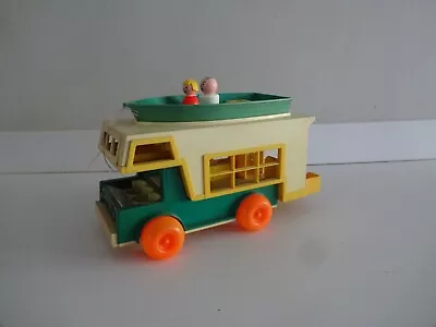 Buy FISHER PRICE Vintage Little People - Play Family Camper Van & Boat + 2 People • 17.99£