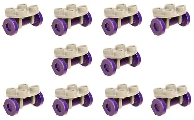 Buy LEGO Small Trolley Purple Wheels X10 Sets Skate Barrel On Round Axle Plate 2x2  • 3.87£