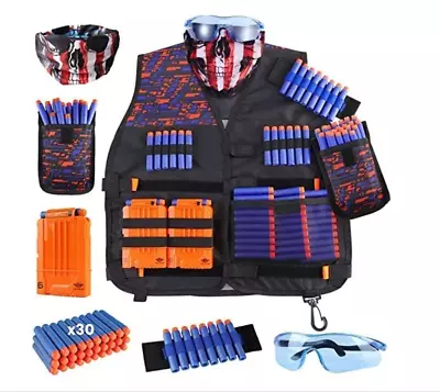 Buy Kids Tactical Vest Kit For Nerf Guns N-Strike Elite Series With Refill Darts • 18.20£