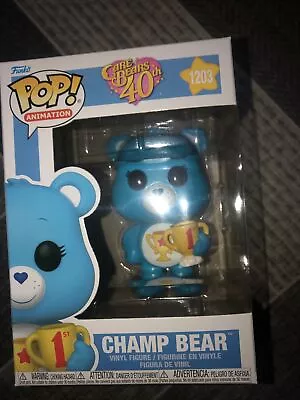 Buy Funko Pop! Care Bears 40th Anniversary Champ Bear #1203 Vinyl Figure  • 17.99£
